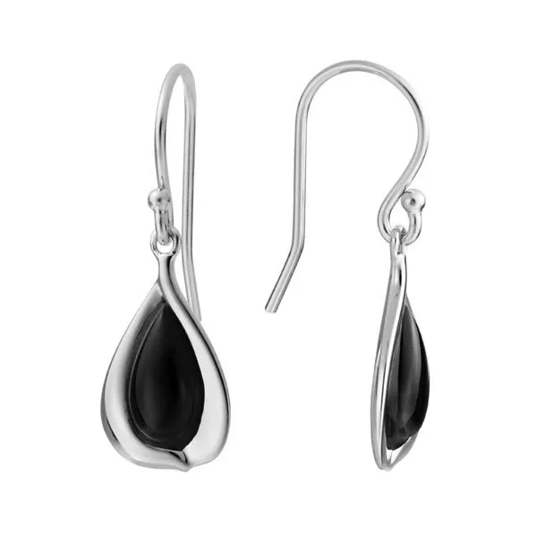 925 Sterling Silver Black Onyx Teardrop Dangle Earrings The Ring Austin Round Rock, TX