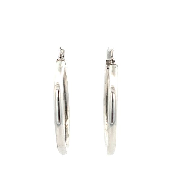 925 Sterling Silver Hollow Hoop Earrings 37x3mm Image 2 The Ring Austin Round Rock, TX