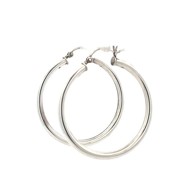 925 Sterling Silver Hollow Hoop Earrings 37x3mm The Ring Austin Round Rock, TX