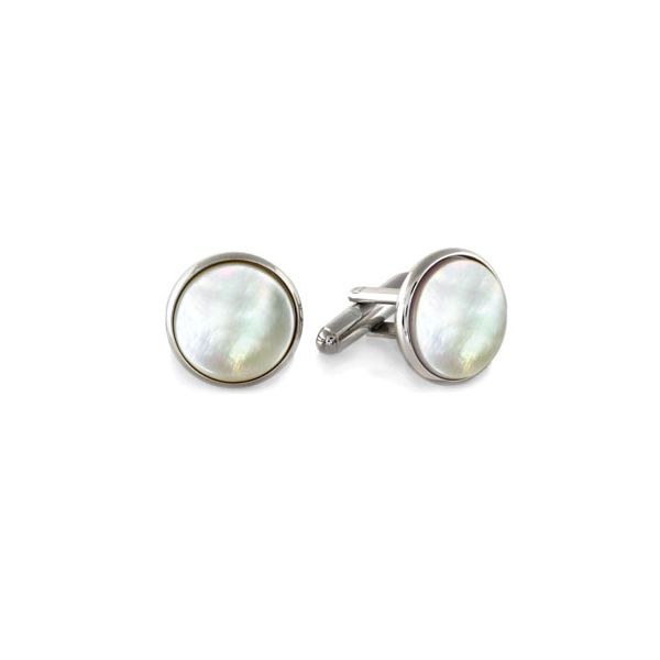 Round Mother OF Pearl Cuff Links Rhodium The Ring Austin Round Rock, TX