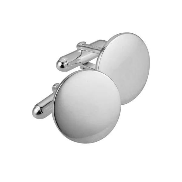 925 Sterling Silver Circle with Bar Closure Cuff Links Polished The Ring Austin Round Rock, TX