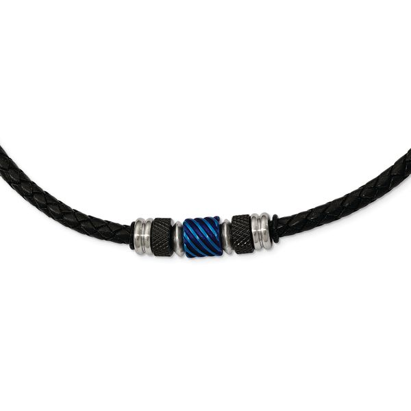 20IN Stainless Steel Brushed Polished Black/Blue IP black Necklace The Ring Austin Round Rock, TX