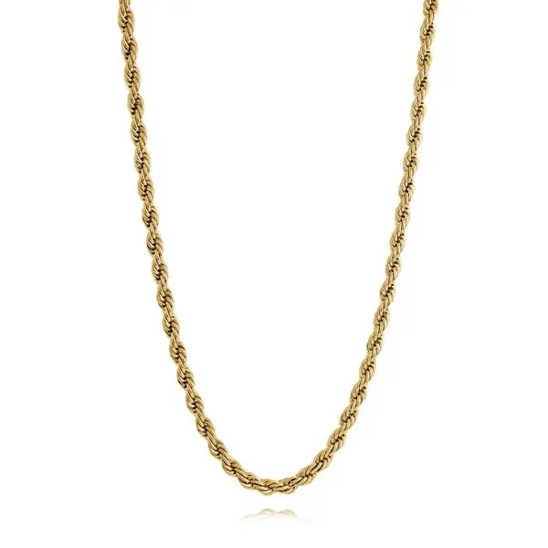 Yellow Gold Plated Stainless Steel 6MM Rope Chain The Ring Austin Round Rock, TX