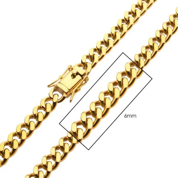 18K Gold IP Miami Cuban Chain With Box Clasp Necklace Image 2 The Ring Austin Round Rock, TX