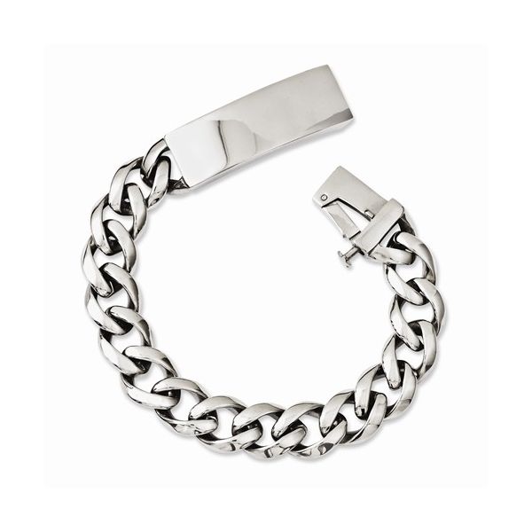 Stainless Steel w/Polished ID Plate Bracelet The Ring Austin Round Rock, TX