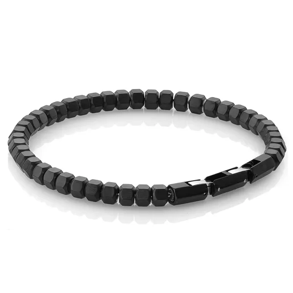 Black Steel Matte Hexagon Mixed Bead Bracelet The Ring Austin Round Rock, TX