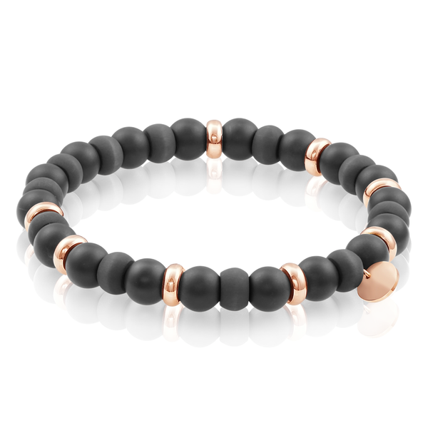 Matte Black with Rose Gold Bead 7.7