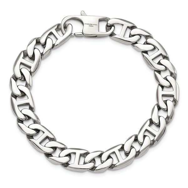 8.25IN Stainless Steel Polished Link Bracelet Image 2 The Ring Austin Round Rock, TX