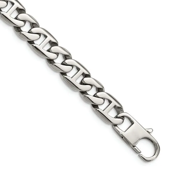 8.25IN Stainless Steel Polished Link Bracelet The Ring Austin Round Rock, TX