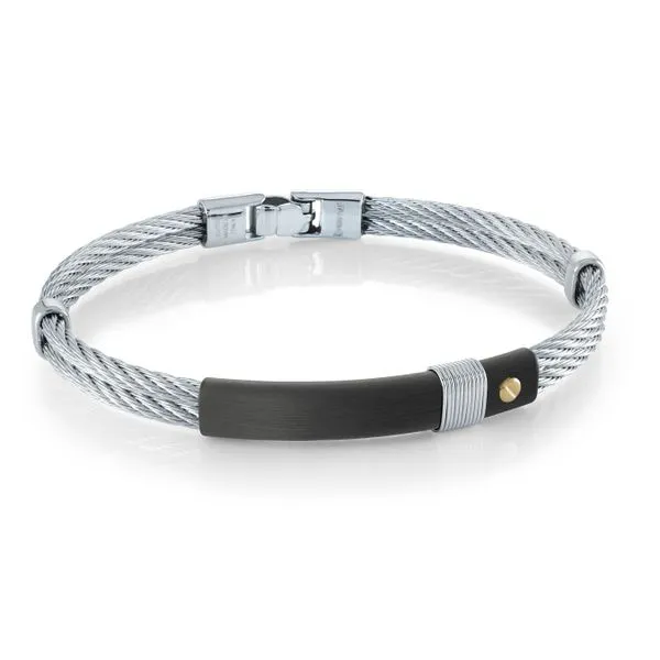 Ion Plated Stainless Steel 18K Gold 2 Row Cable Bangle The Ring Austin Round Rock, TX