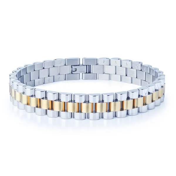 Two Tone Y/W Ion-Plated Stainless Steel Watch Link Bracelet The Ring Austin Round Rock, TX