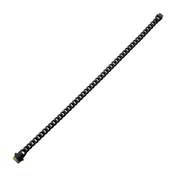 Black IP Steel Matte Finish Miami Cuban with Genuine Black Sapphire on 18K Gold IP Double Press Box Clasp Bracelet The Ring Austin Round Rock, TX