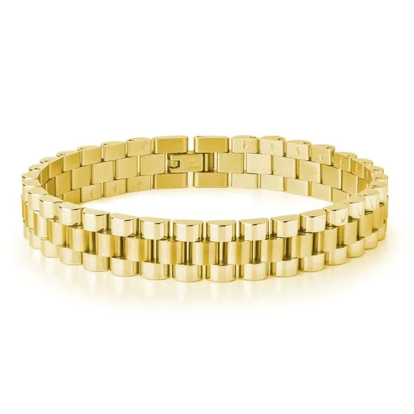 Yellow Ion-Plated Stainless Steel Watch Link Bracelet The Ring Austin Round Rock, TX