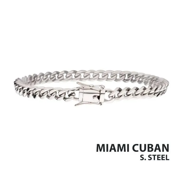 Steel Miami Cuban Chain Bracelet with Box clasp 6mm Width 8.5'' The Ring Austin Round Rock, TX