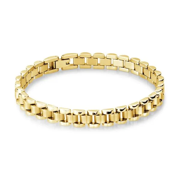 Yellow Ion- Plated Stainless Steel Watch Link Bracelet Length 8.50'' Width 8mm The Ring Austin Round Rock, TX