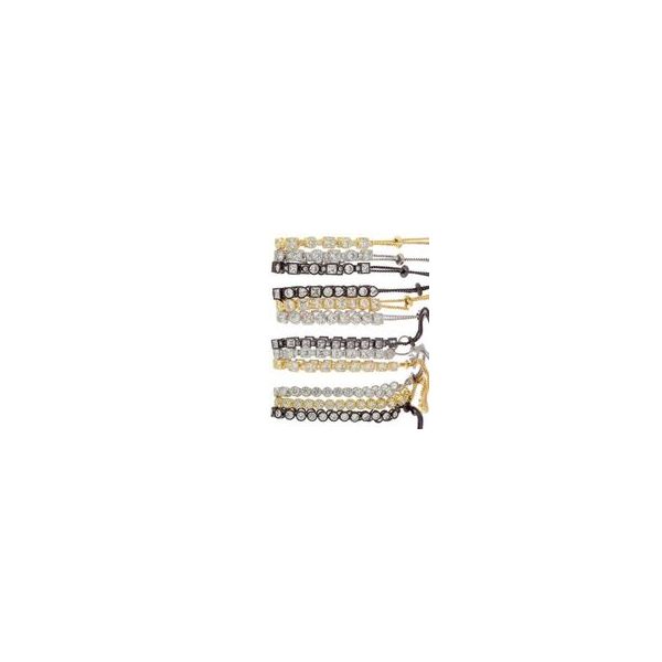 Square and Round Slide Tennis Bracelet in Gold Tone The Ring Austin Round Rock, TX