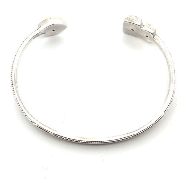 925 SS Hematite/Blue Sapphire Open Cuff Image 2 The Ring Austin Round Rock, TX