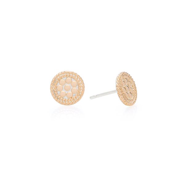 Gold Plated Silver Circle Stud Earrings The Ring Austin Round Rock, TX