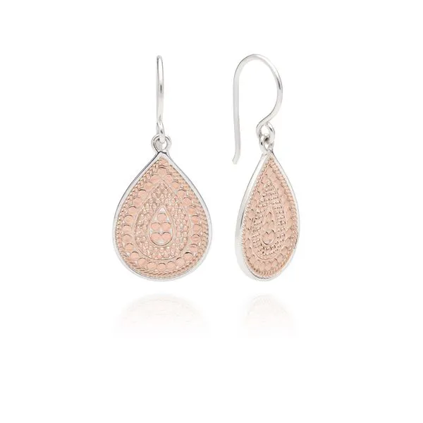 Rose Gold Plated Silver Beaded Teardrop Earrings The Ring Austin Round Rock, TX