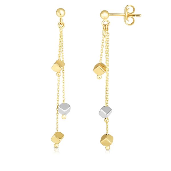 14kt Gold Rose+Yellow+White Finish Earring with Push Back Clasp The Ring Austin Round Rock, TX