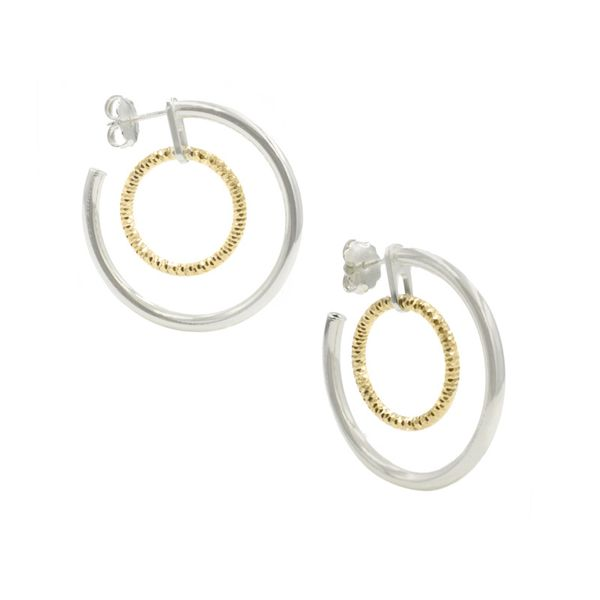 STERLING SILVER YELLOW GOLD PLATED RING IN HOOP EARRINGS The Ring Austin Round Rock, TX