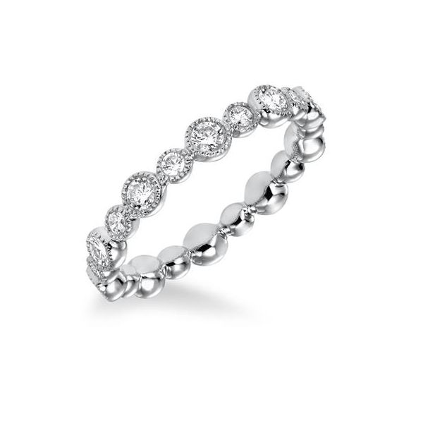 14K White Gold Milgrain Bezel Stackable Ring The Ring Austin Round Rock, TX