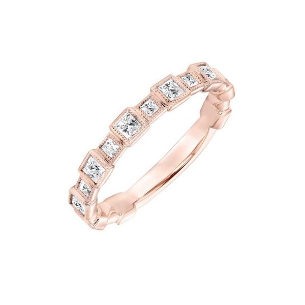 Rose Gold Princess Bezel Stackable Ring The Ring Austin Round Rock, TX