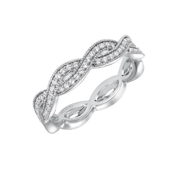 14k White Gold Braided Stackable Ring The Ring Austin Round Rock, TX