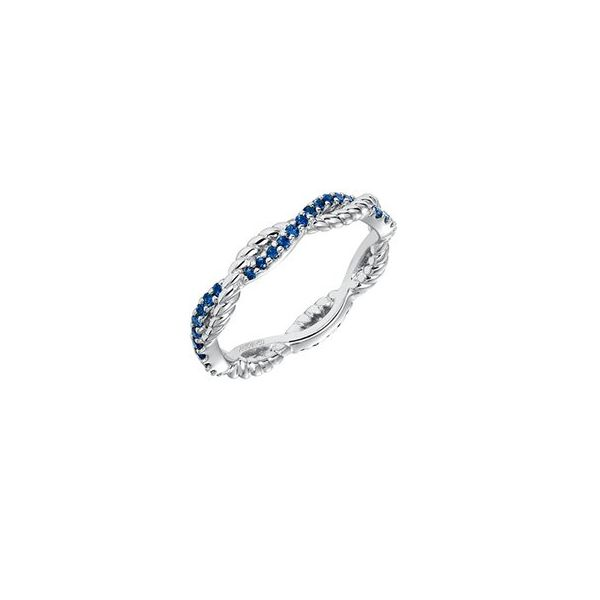 White Gold Rope Ring with Sapphires The Ring Austin Round Rock, TX
