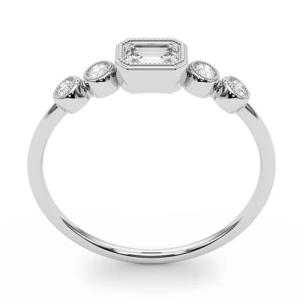 1/2CTW 14K White Gold Five Stone Bezel Set East To West Stackable Ring Image 5 The Ring Austin Round Rock, TX