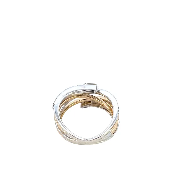 1/3CTW 14K WG/YG Mined Diamond Baguette Crossing Band With YG polished Ring Image 4 The Ring Austin Round Rock, TX