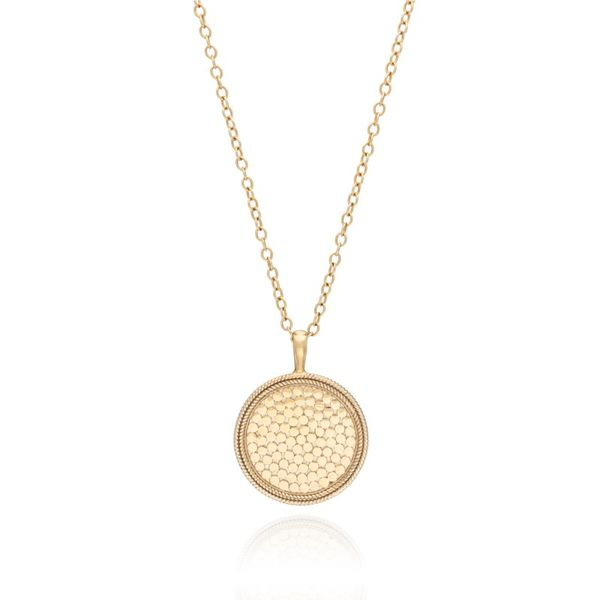 Gold Plated Silver Reversible Medallion Necklace 30