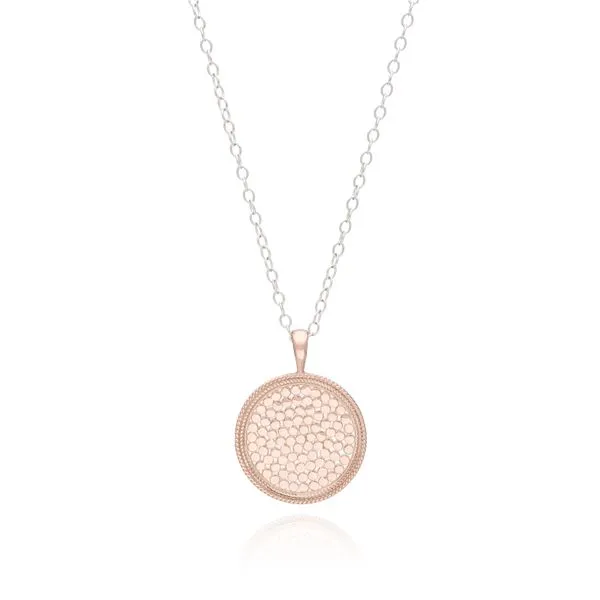 925 Rose Gold Plated Silver Reversible Medallion Necklace The Ring Austin Round Rock, TX