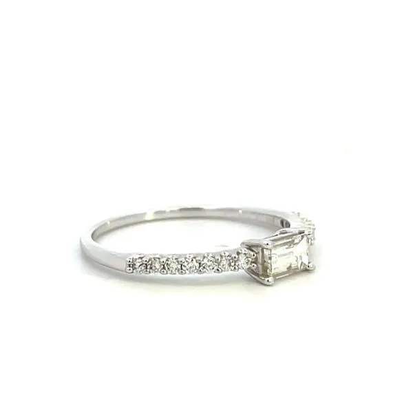 3/8CTW 14K White Gold Natural Diamond Emerald 5x3mm Stack able Band Image 2 The Ring Austin Round Rock, TX