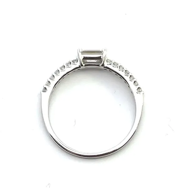 3/8CTW 14K White Gold Natural Diamond Emerald 5x3mm Stack able Band Image 3 The Ring Austin Round Rock, TX