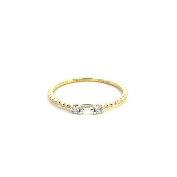 1/6CTW 14K Yellow Gold Natural 3-stone Round /Emerald Stack able Band Ring Image 2 The Ring Austin Round Rock, TX