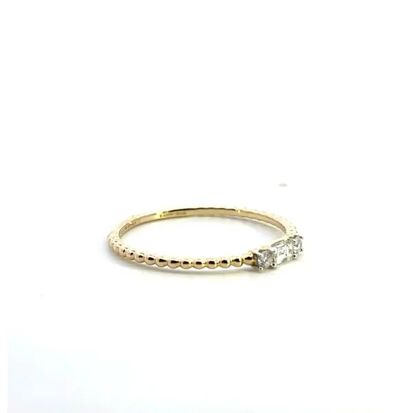 1/6CTW 14K Yellow Gold Natural 3-stone Round /Emerald Stack able Band Ring Image 3 The Ring Austin Round Rock, TX