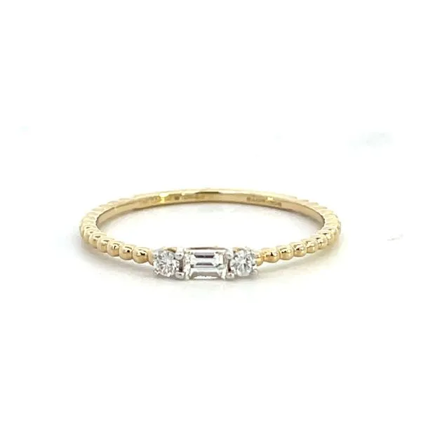1/6CTW 14K Yellow Gold Natural 3-stone Round /Emerald Stack able Band Ring The Ring Austin Round Rock, TX