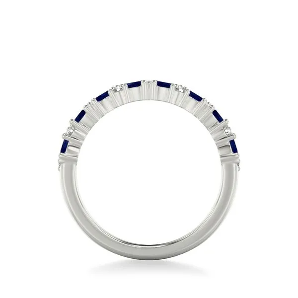 14K WG Natural Blue Sapphire Alternating with Mined diamonds ladies Band Image 3 The Ring Austin Round Rock, TX