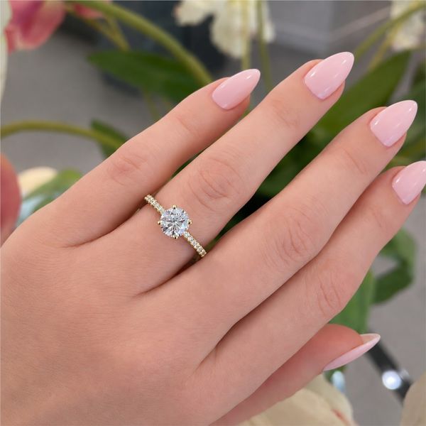 1 1/4 Carat Round Lab Grown Diamond Engagement Ring in 14K Yellow Gold Image 3 The Source Fine Jewelers Greece, NY