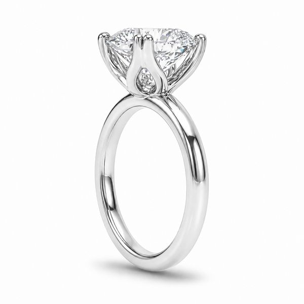 2 Carat Round Lab Grown Diamond Solitaire Engagement Ring in 14K White Gold with Tulip Setting Image 2 The Source Fine Jewelers Greece, NY