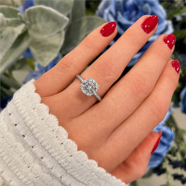 2 Carat Round Lab Grown Diamond Solitaire Engagement Ring in 14K White Gold with Tulip Setting Image 3 The Source Fine Jewelers Greece, NY