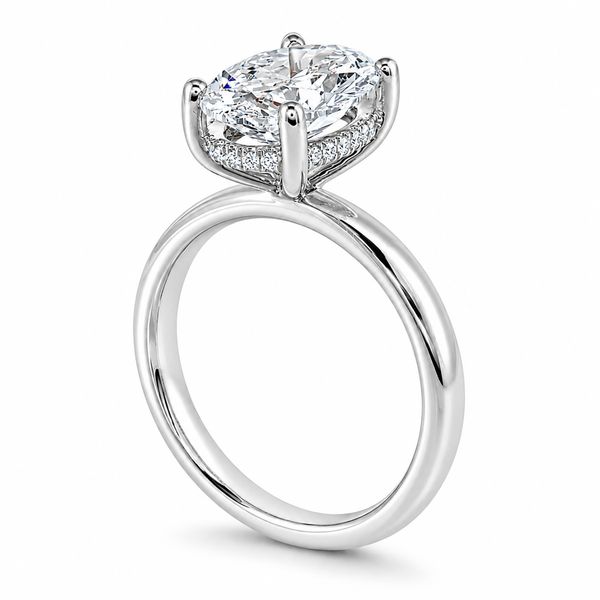 3 Carat Oval Lab Grown Diamond Solitaire Engagement Ring in 14K White Gold with a Hidden Halo Image 2 The Source Fine Jewelers Greece, NY