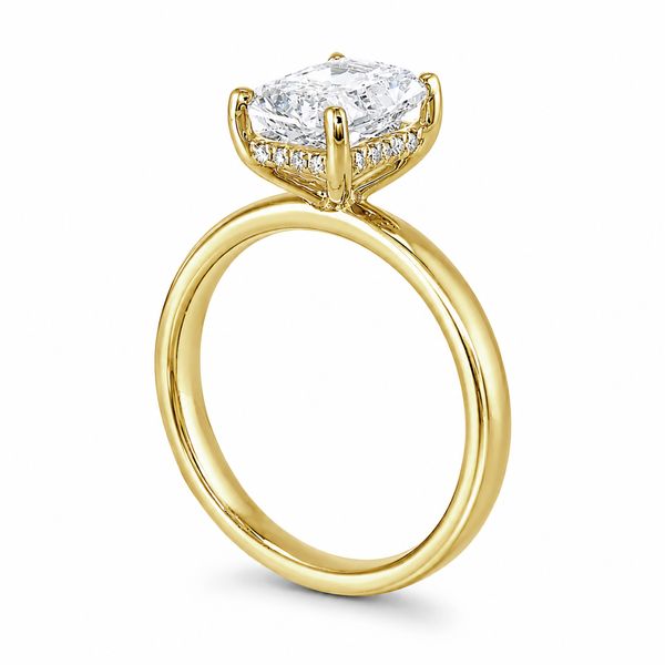 2 Carat Radiant Lab Grown Diamond Solitaire Engagement Ring in 14K Yellow Gold with a Hidden Halo Image 2 The Source Fine Jewelers Greece, NY
