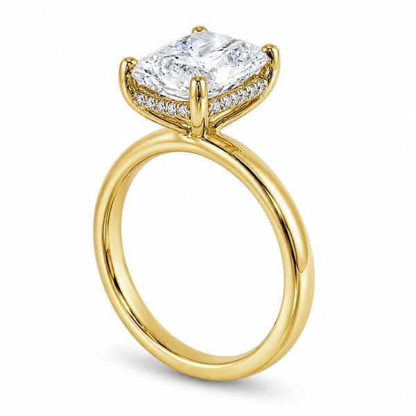 3 Carat Radiant Lab Grown Diamond Solitaire Engagement Ring in 14K Yellow Gold with a Hidden Halo Image 2 The Source Fine Jewelers Greece, NY