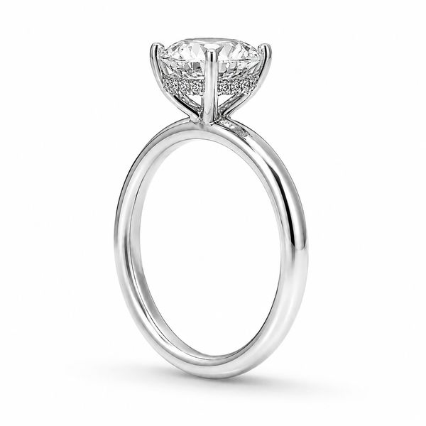 2 Carat Round Lab Grown Diamond Solitaire Engagement Ring in 14K White Gold with a Hidden Halo Image 2 The Source Fine Jewelers Greece, NY