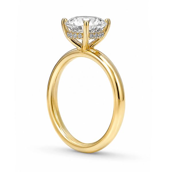 2 Carat Round Lab Grown Diamond Solitaire Engagement Ring in 14K Yellow Gold with a Hidden Halo Image 2 The Source Fine Jewelers Greece, NY