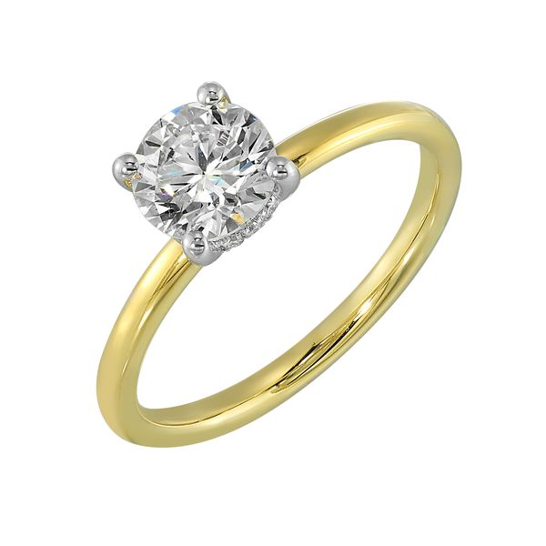1 Carat Round Lab Grown Diamond Engagement Ring in a 10K Yellow Gold Setting with a Hidden Halo Image 2 The Source Fine Jewelers Greece, NY