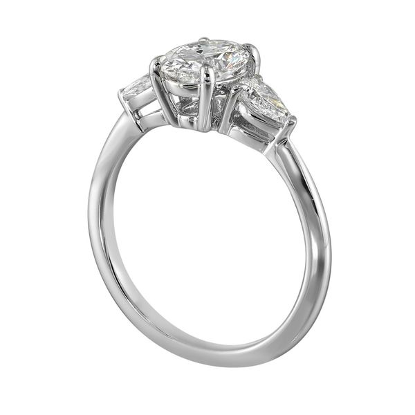 1 Carat Oval Lab Grown Diamond Engagement Ring in a 10K White Gold Setting Featuring a 2 Pear Shaped Lab Grown Diamonds Totaling 3/8 Carats Image 3 The Source Fine Jewelers Greece, NY