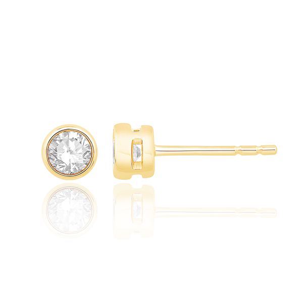 1/3 Carat 14K Yellow Gold Bezel Set Lab Grown Diamond Stud Earrings The Source Fine Jewelers Greece, NY